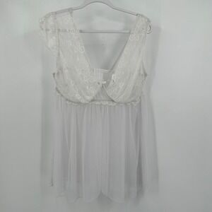 Dream Girl Womens Y2K Sheer Lace Babydoll Lingerie Dress Sz 2X Coquette Romantic